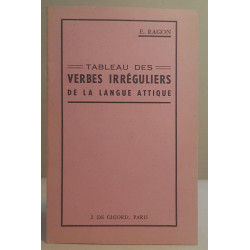 Tableau des verbes irréguliers de la langue attique (34° édition)