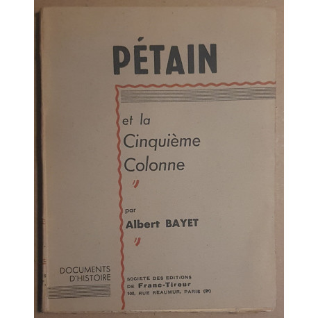 Pétain et la cinquième colonne