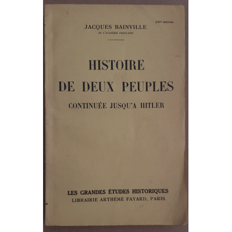 Histoire de deux peuples continuée jusqu'à Hitler