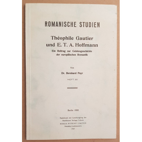 Théophile Gautier und E.T.A. Hoffmann - Ein Beitrag zur...