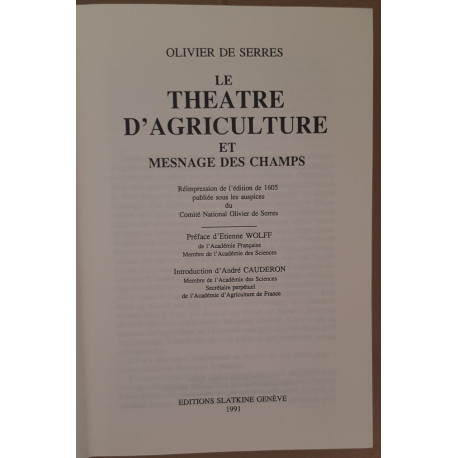 Le théatre d'agriculture et mesnage des champs