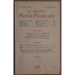La novelle revue française - 29 année - N°331 - 1° Septembre 1941
