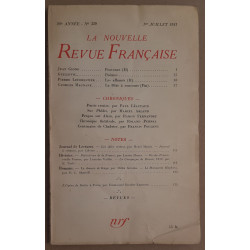 La novelle revue française - 29° année - N°329 - 1° Juillet 1941