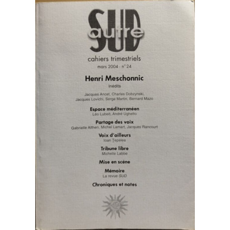 Autre sud numéro 24 / henri Meschonnic