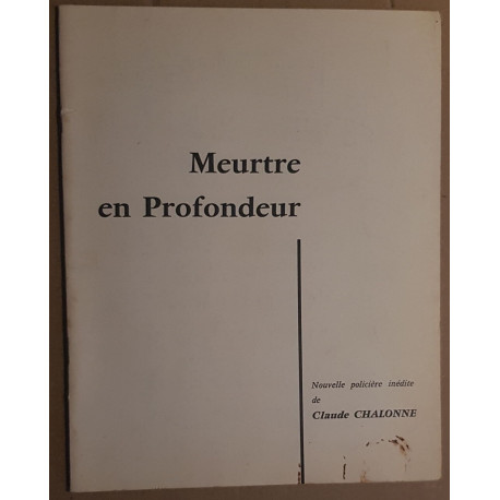 Meurtre en profondeur - nouvelle policière inédite