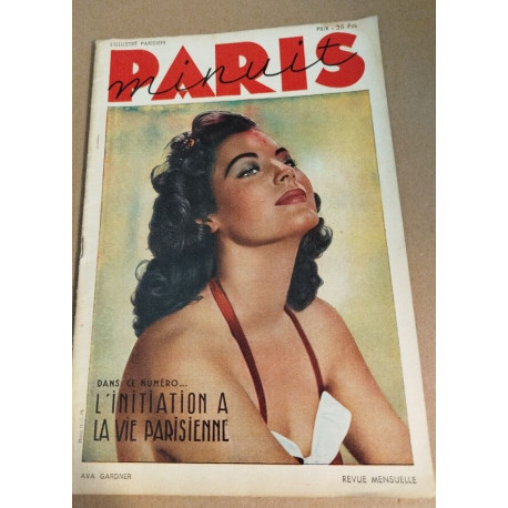 Paris minuit n° 1 /photo 1° page : Ava Gardner