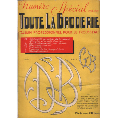 Toute la broderie " album professionnel pour le trousseau