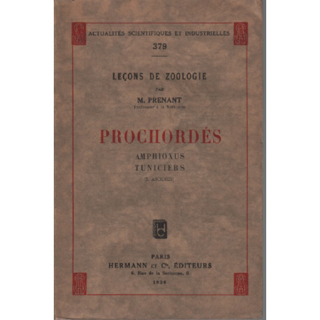 Lecons de zoologie n° 379 / prochordés amphioxus tuniciers