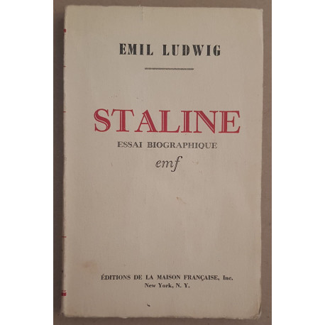 Staline - Essai biographique (traduit par Georges Strem)