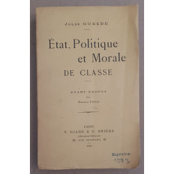 Etat Politique et Morale de classe - Avant-propos par Edouard Fortin