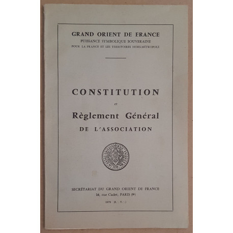 G.O.D.F. Constitution et réglement général de l'association