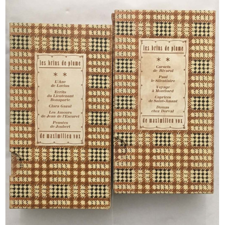 Les "Brins de plume" de Maximilien Vox. (Les deux séries sont...