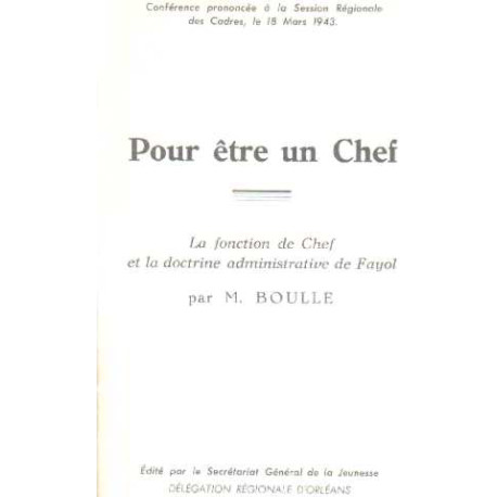 Pour etre un chef